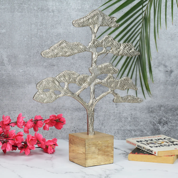 Urban Silver Tree Decor Object for Modern Interiors