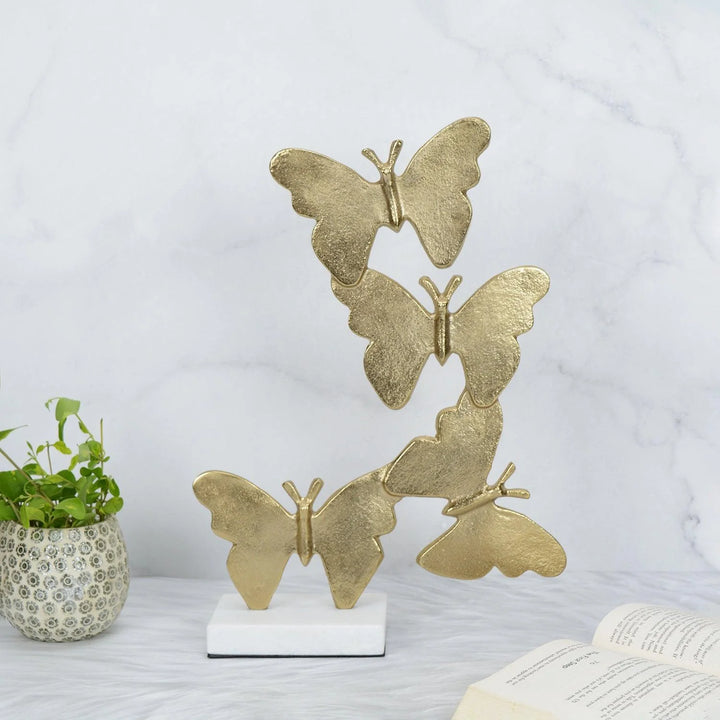 Flutter Gold Butterfly Sculpture for Elegant Home Decor