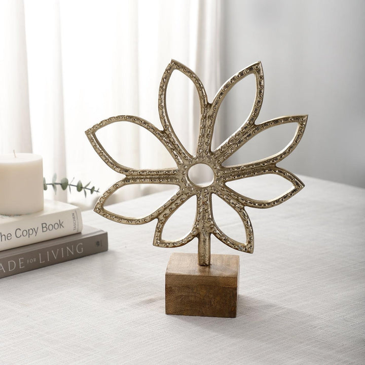 Luminous Gold Sunflower Decorative Sculpture
