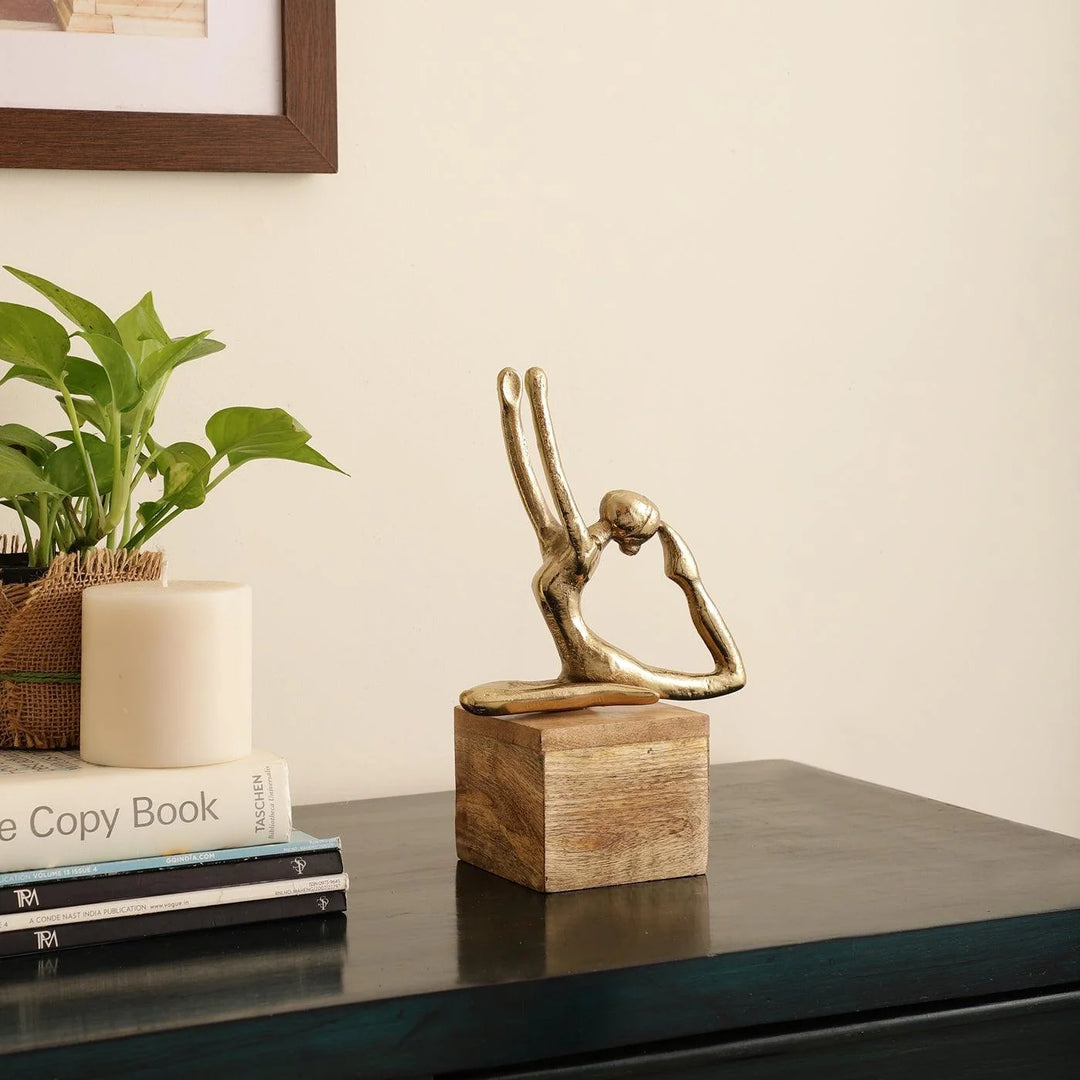 Meditative Marta Gold Yoga Lady Figurine