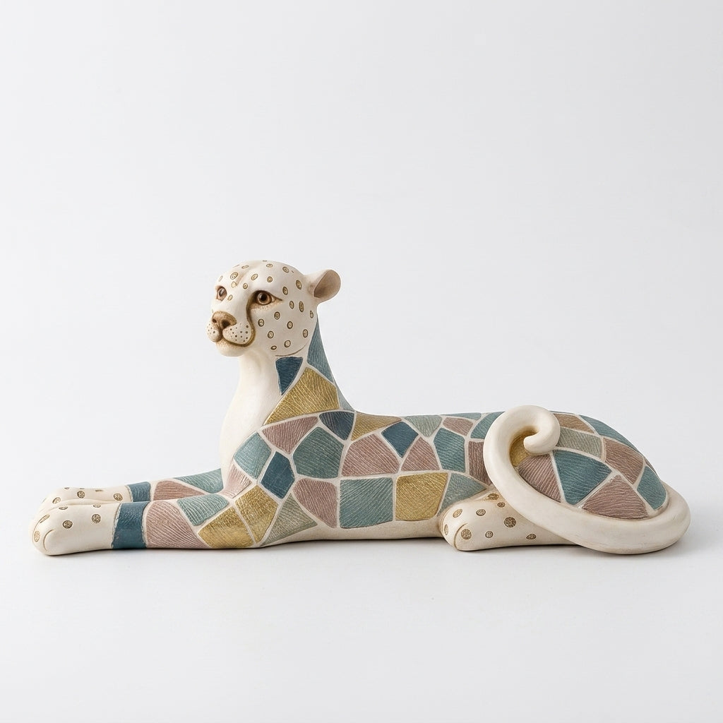 Abstract Mosaic Leopard Decorative Showpiece for Home Decor