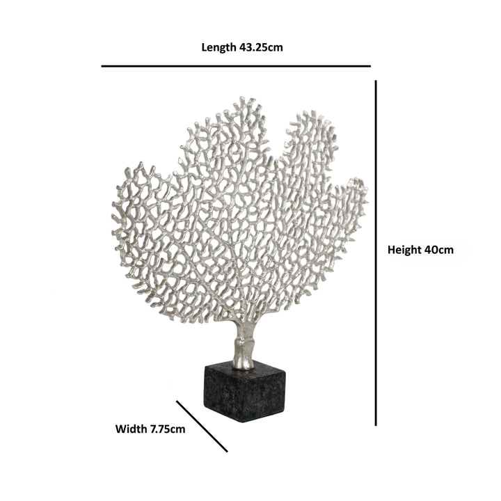 Serene Silver Tree Sculpture for Home Decor