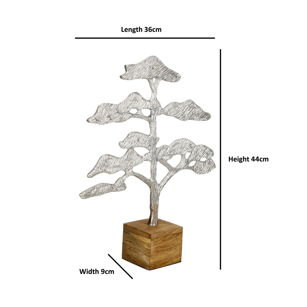 Urban Silver Tree Decor Object for Modern Interiors