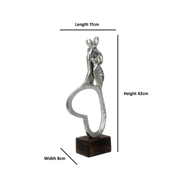 Silver Eternity Couple Figurine for Romantic Home Decor