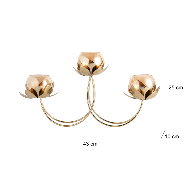 Gold Petal Radiance Diwali Candle Holder