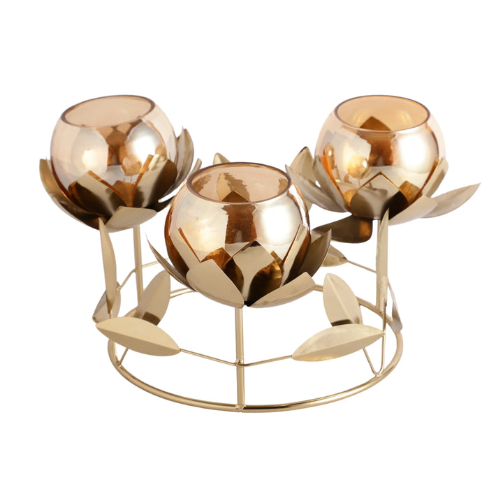 Gold Emberline Diwali Candle Holder for Home Decor