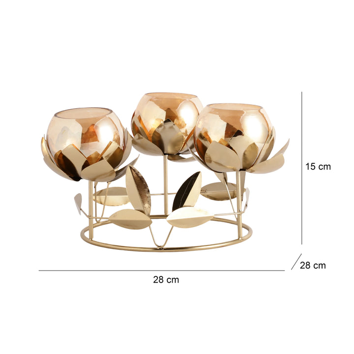 Gold Emberline Diwali Candle Holder for Home Decor