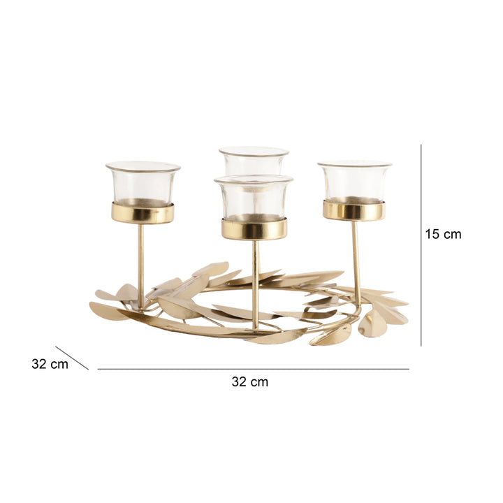 Gold Ember Crown Diwali Candle Holder