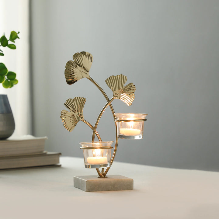 Gold Leaflight Diwali Candle Holder for Festive Decor