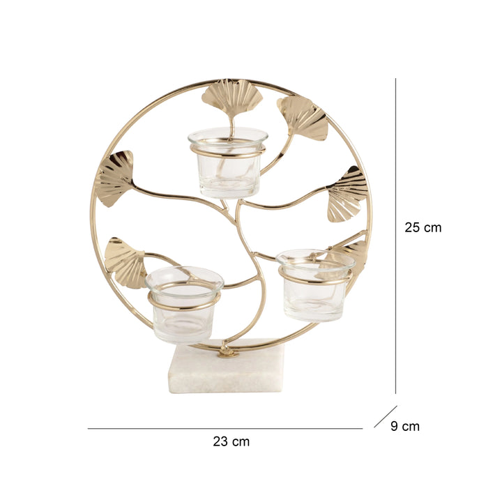 Gold Lumen Ring Diwali Candle Holder