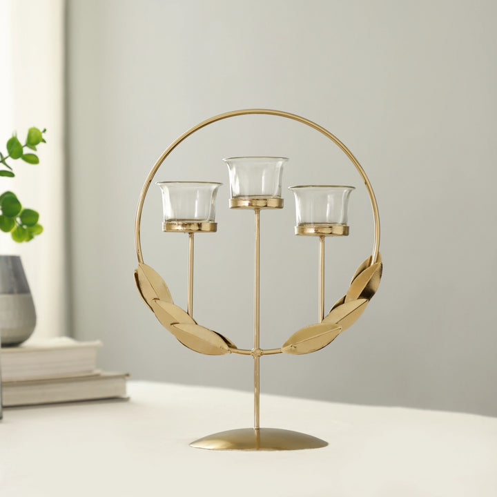 Gold Embercircle Diwali Candle Holder for Festive Decor