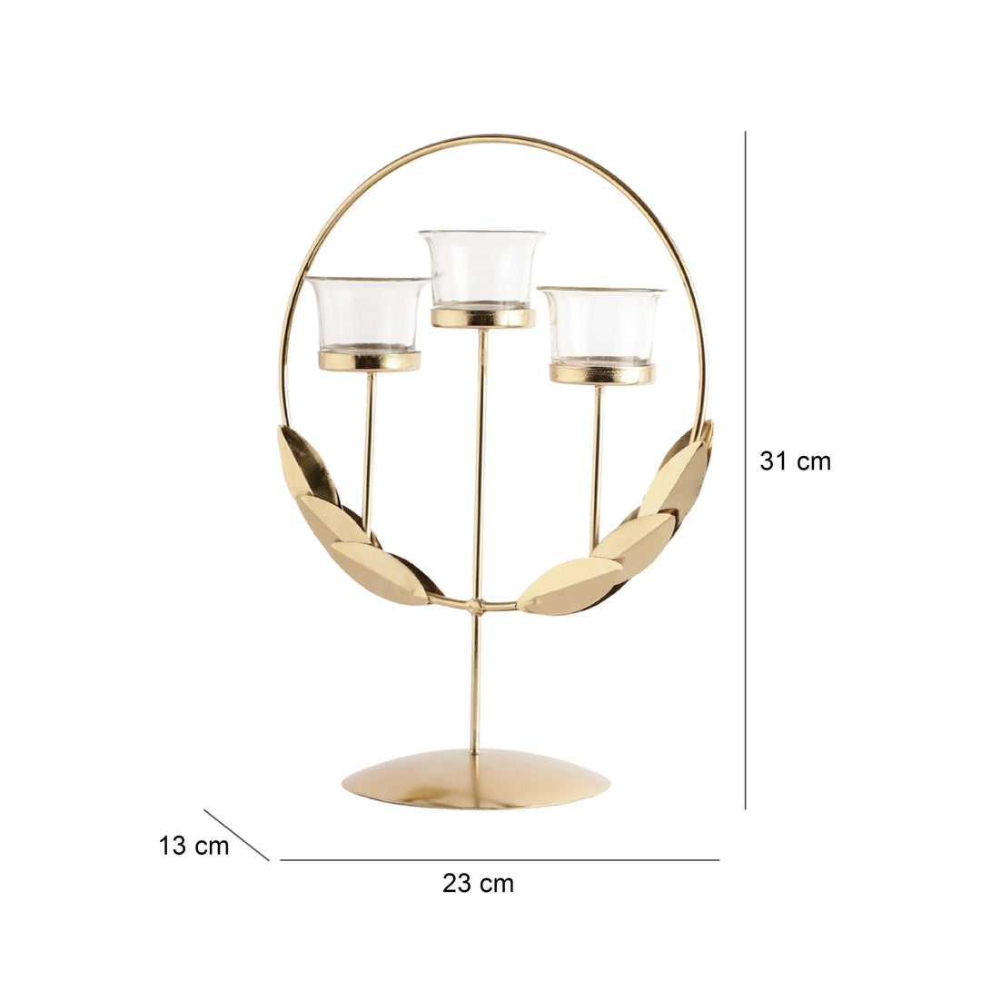 Gold Embercircle Diwali Candle Holder for Festive Decor