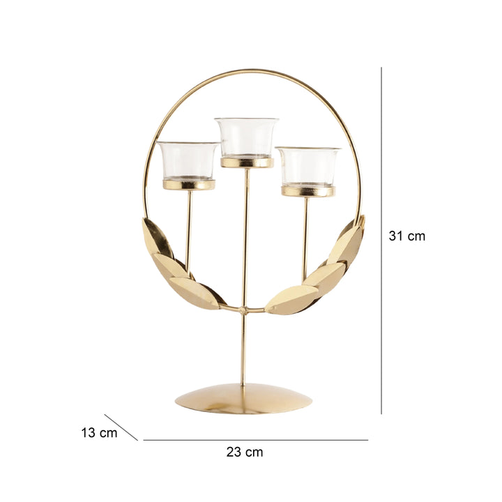 Gold Embercircle Diwali Candle Holder for Festive Decor