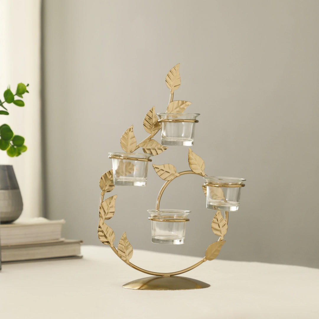 Gold Tranquil Tirtha Diwali Candle Holder