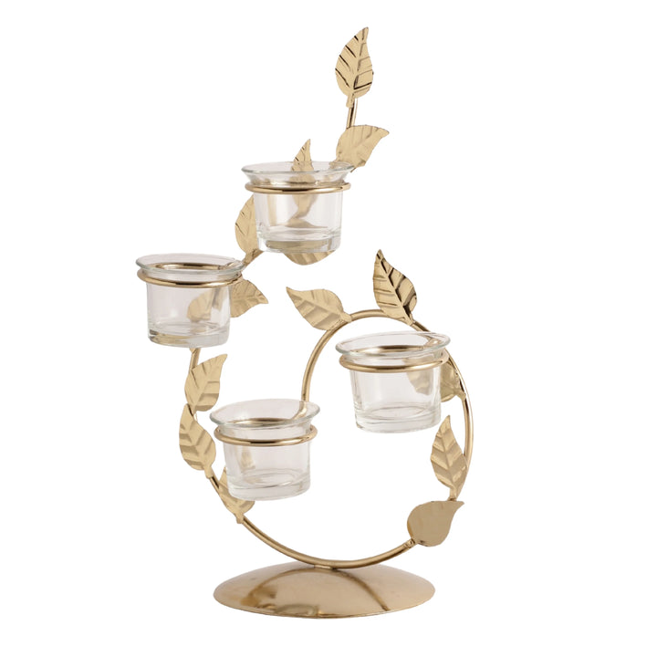Gold Tranquil Tirtha Diwali Candle Holder
