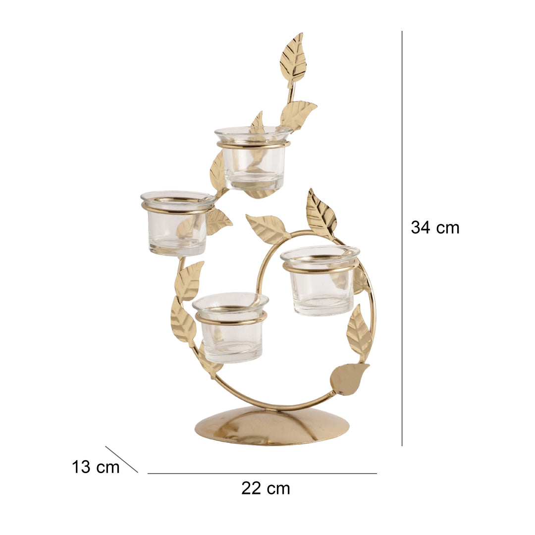 Gold Tranquil Tirtha Diwali Candle Holder
