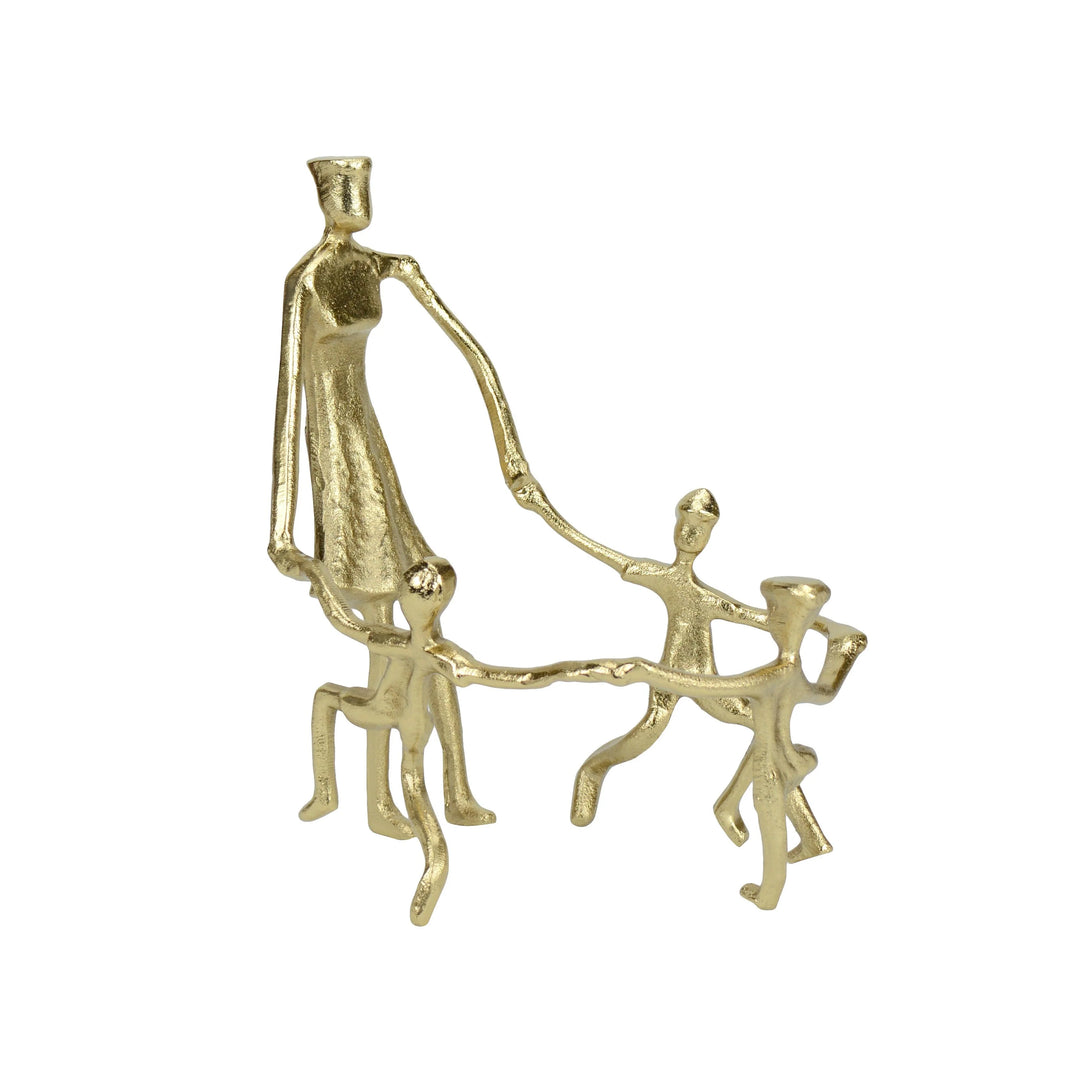 Togetherness Mother and Kids Gold Sculpture