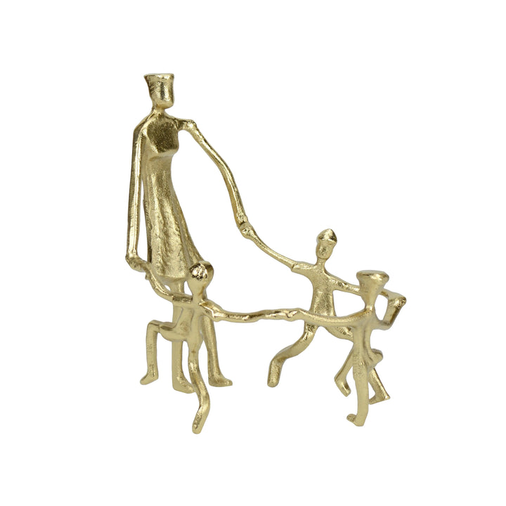 Togetherness Mother and Kids Gold Sculpture
