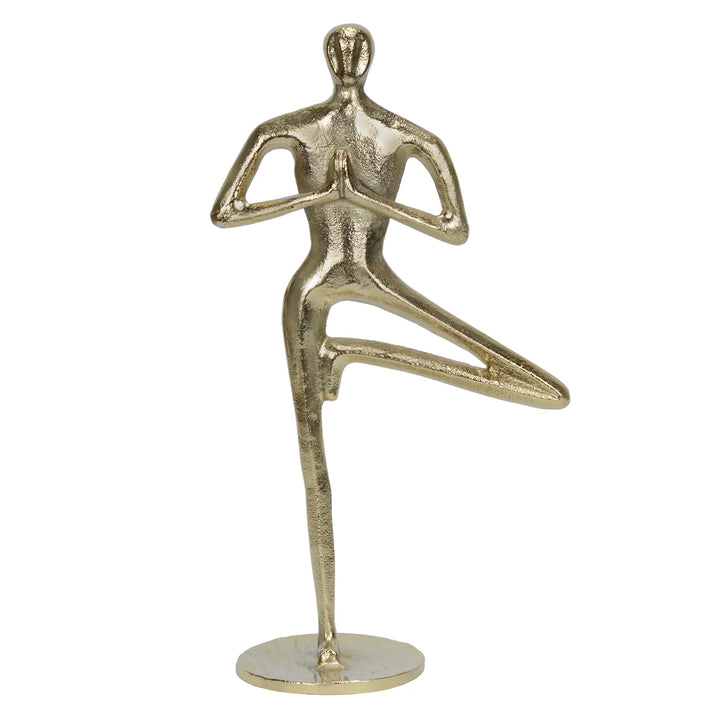 Antique Gold Yoga Man Figurine for Home Decor