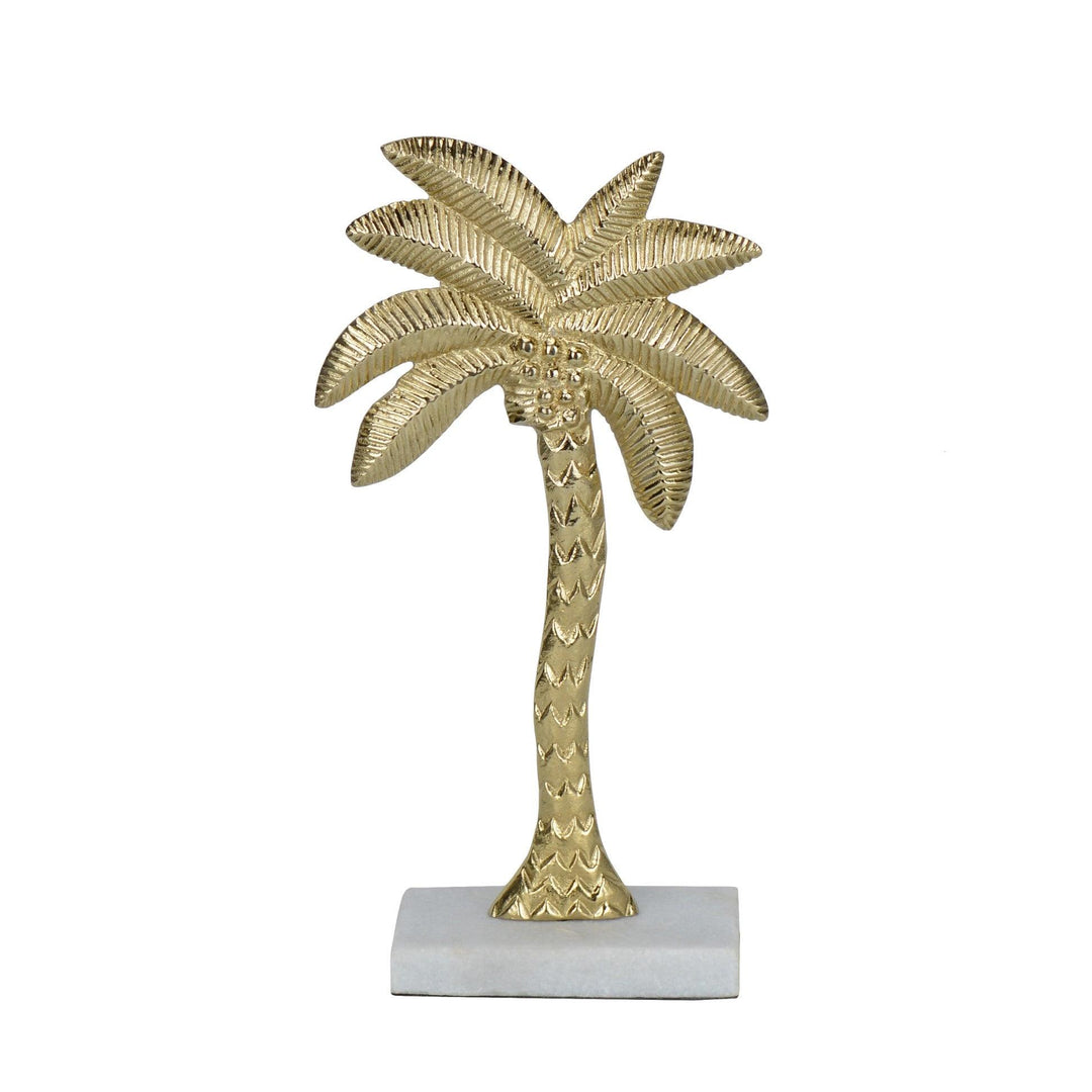 Coastal Gold Palm Tree Sculpture for Home Decor