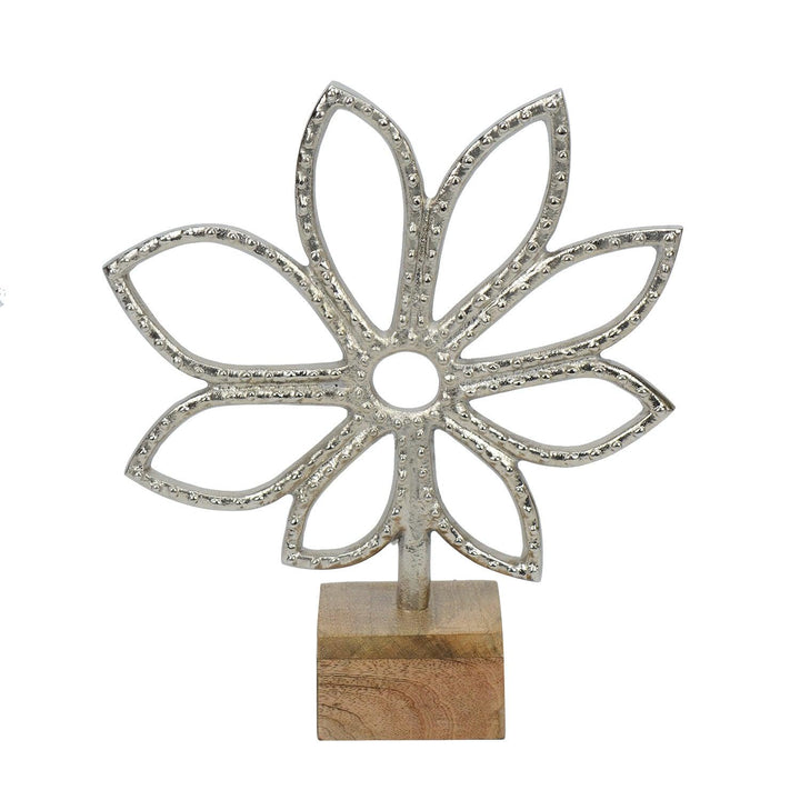 Luminous Silver Sunflower Decorative Sculpture