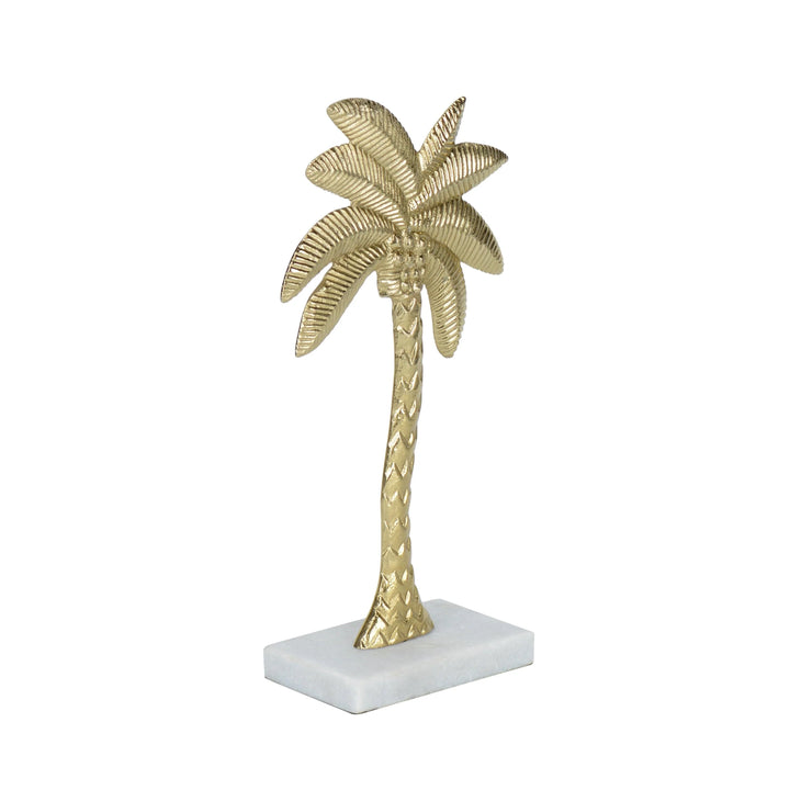 Coastal Gold Palm Tree Sculpture for Home Decor
