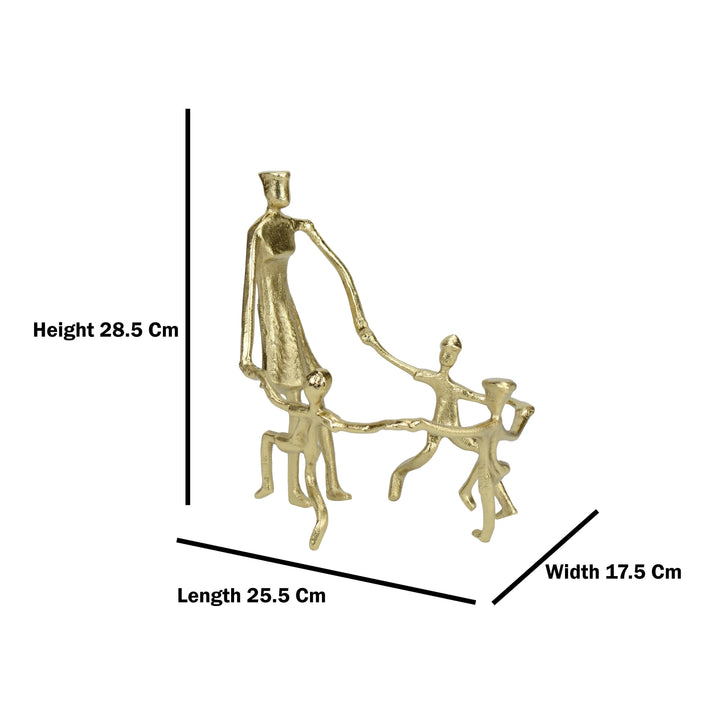 Togetherness Mother and Kids Gold Sculpture
