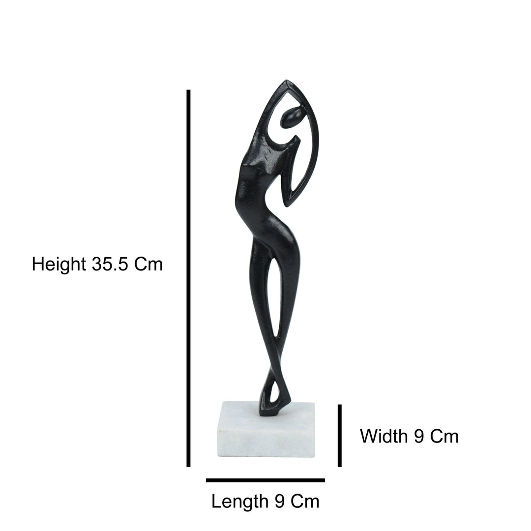 Graceful Flex Black Figurine for Modern Home Decor