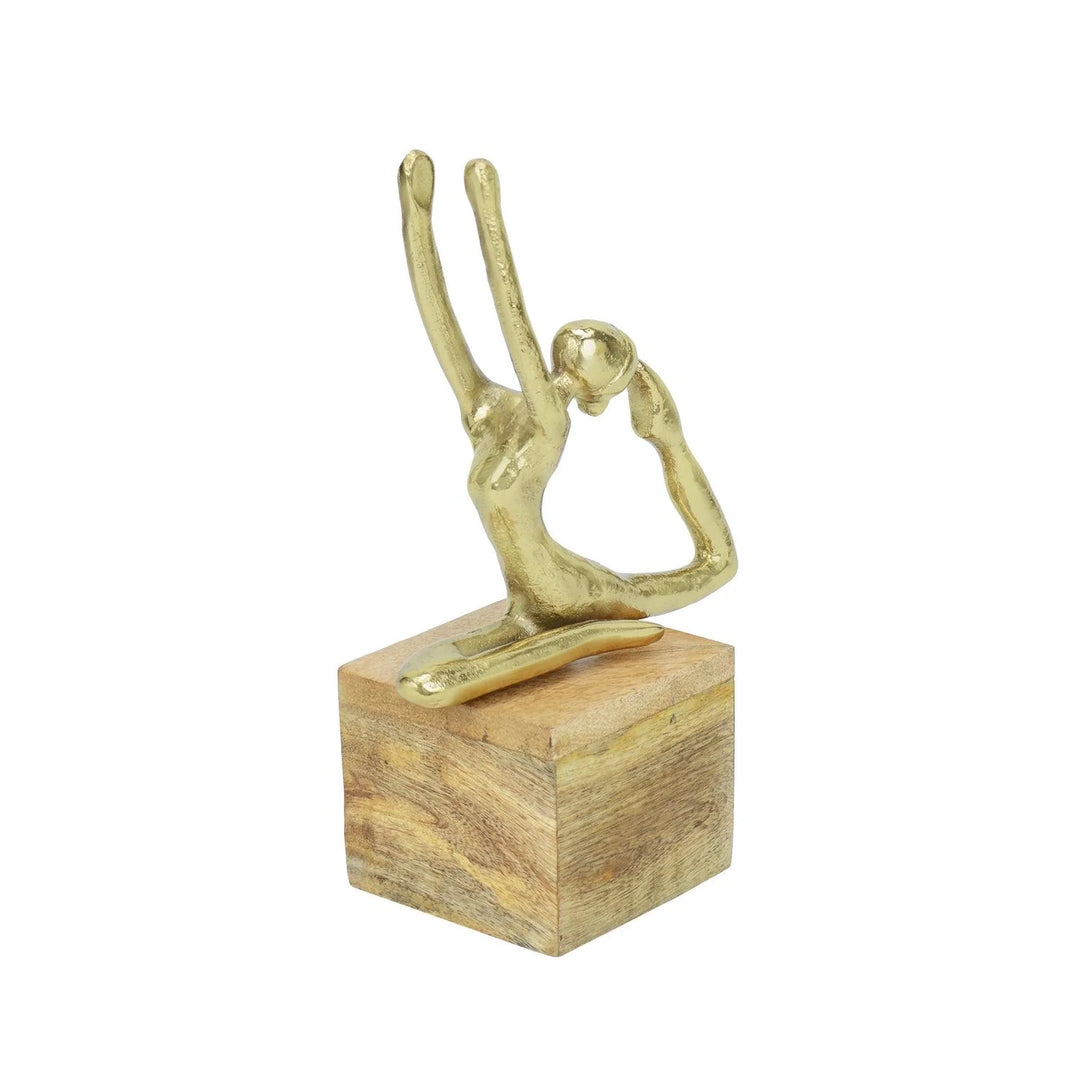 Meditative Marta Gold Yoga Lady Figurine