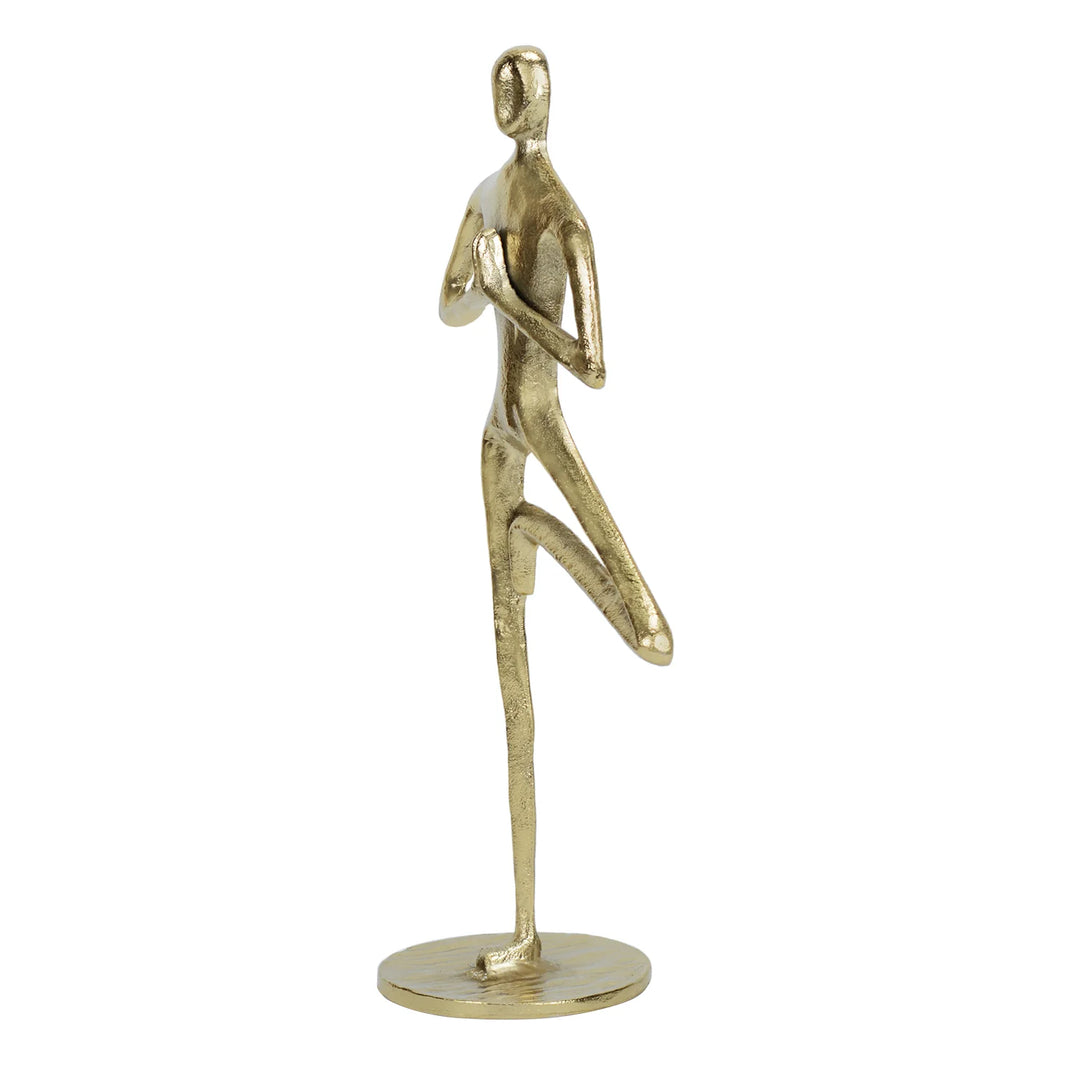 Antique Gold Yoga Man Figurine for Home Decor