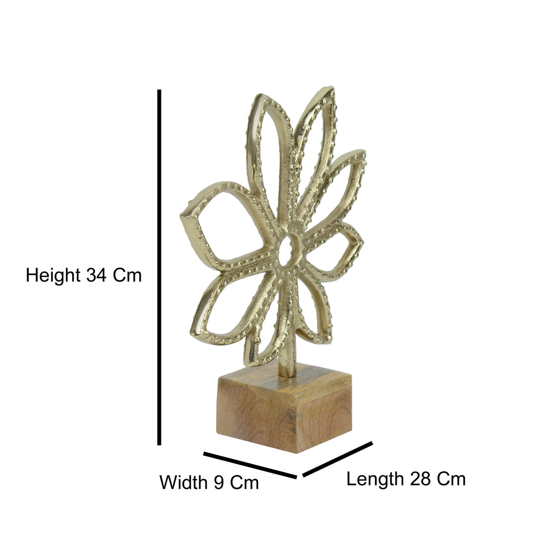 Luminous Gold Sunflower Decorative Sculpture