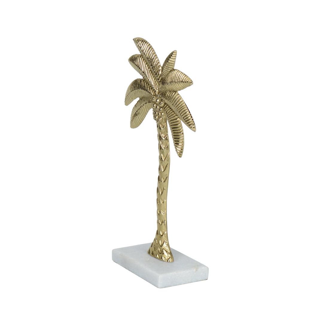 Coastal Gold Palm Tree Sculpture for Home Decor