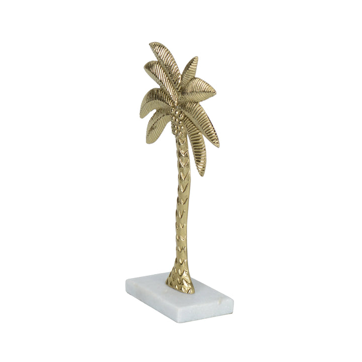 Coastal Gold Palm Tree Sculpture for Home Decor