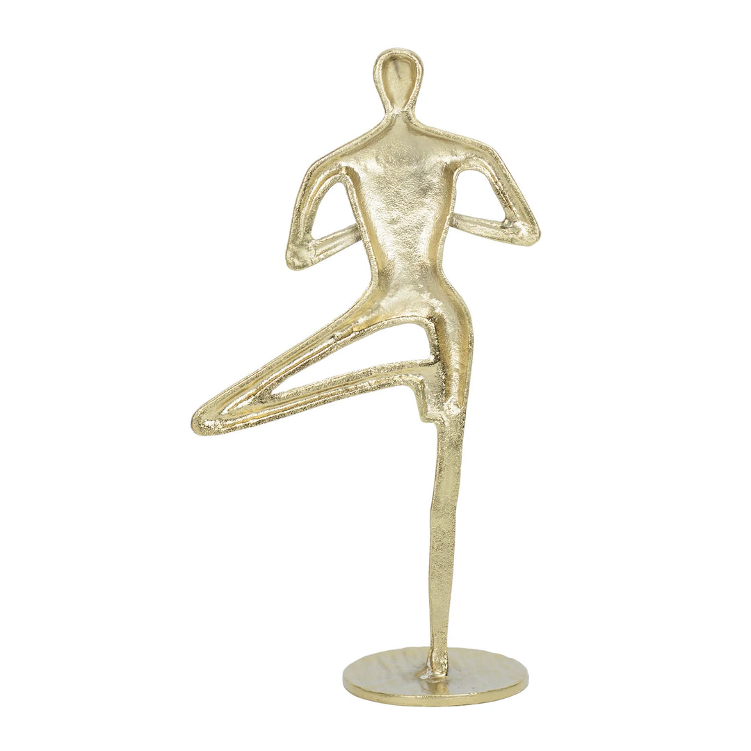 Antique Gold Yoga Man Figurine for Home Decor