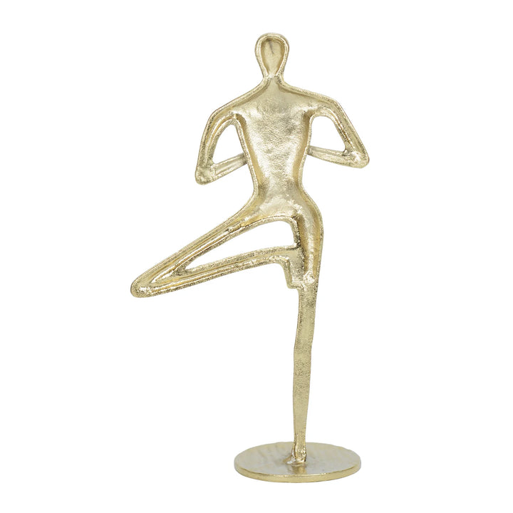 Antique Gold Yoga Man Figurine for Home Decor