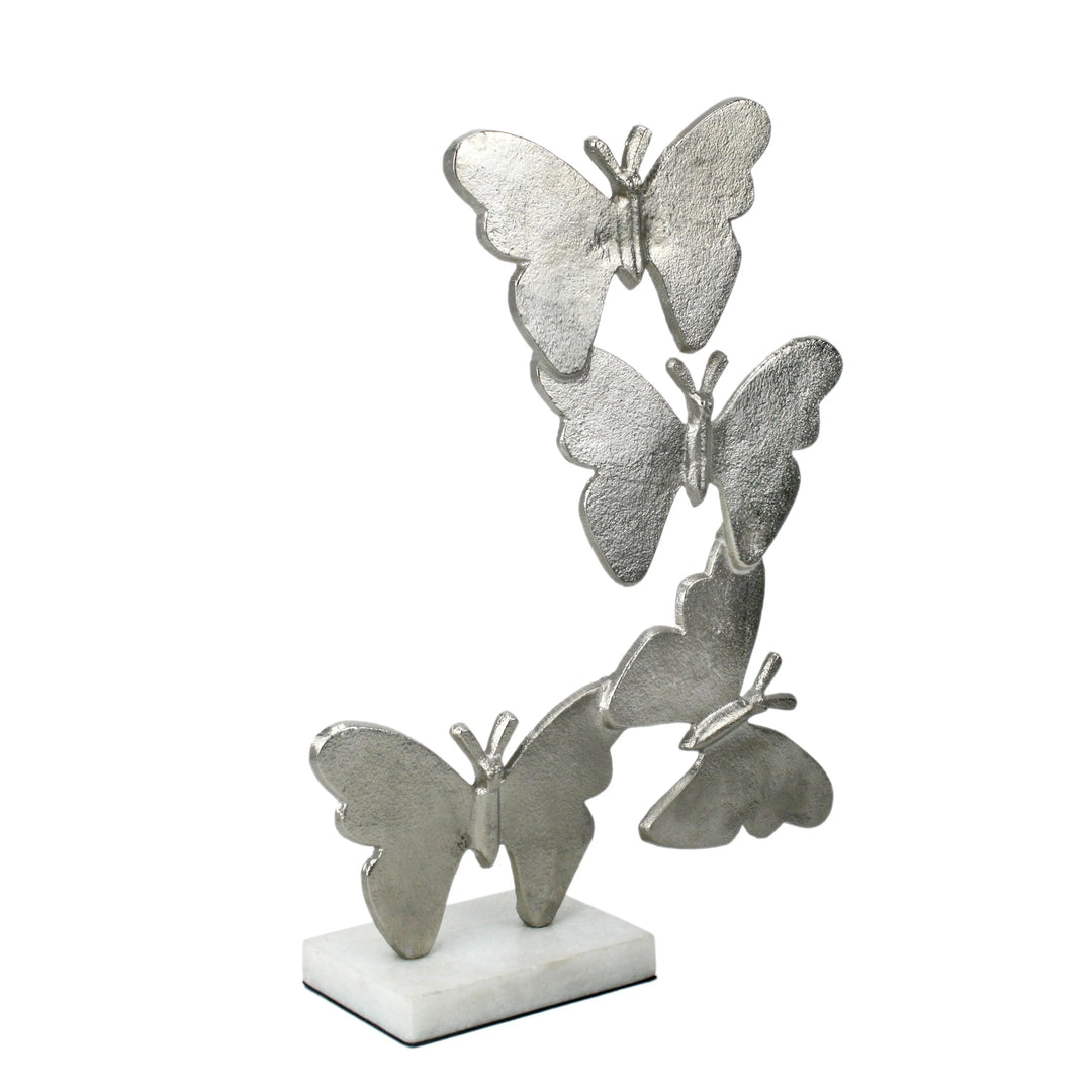 Flutter Silver Butterfly Sculpture for Modern Decor