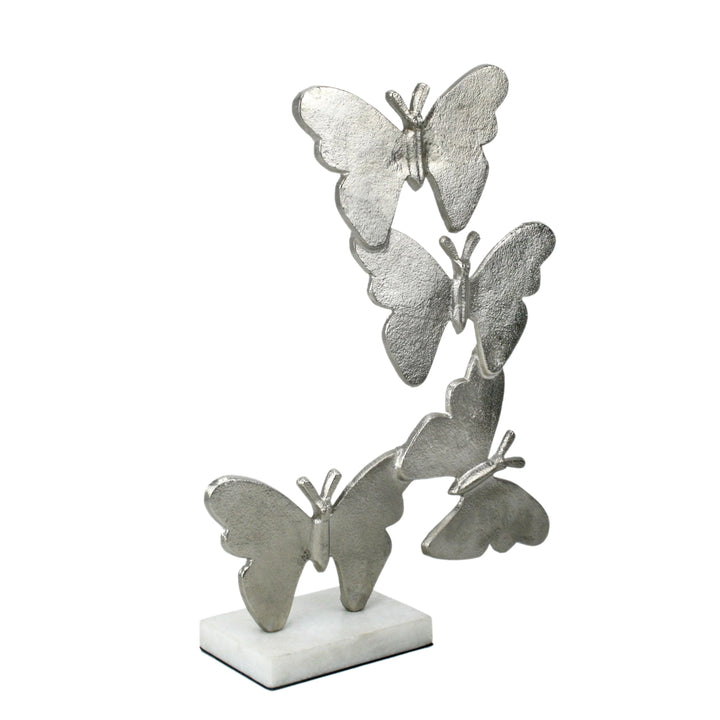 Flutter Silver Butterfly Sculpture for Modern Decor