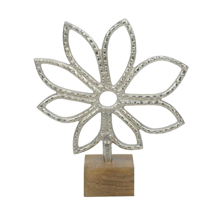 Luminous Silver Sunflower Decorative Sculpture