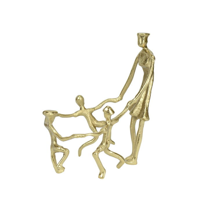 Togetherness Mother and Kids Gold Sculpture