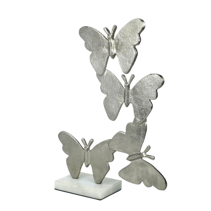 Flutter Silver Butterfly Sculpture for Modern Decor