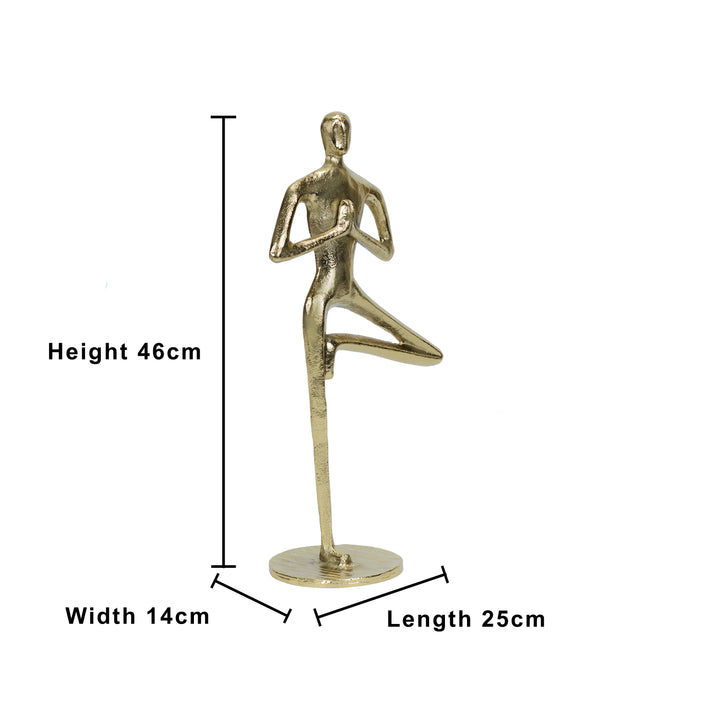 Antique Gold Yoga Man Figurine for Home Decor