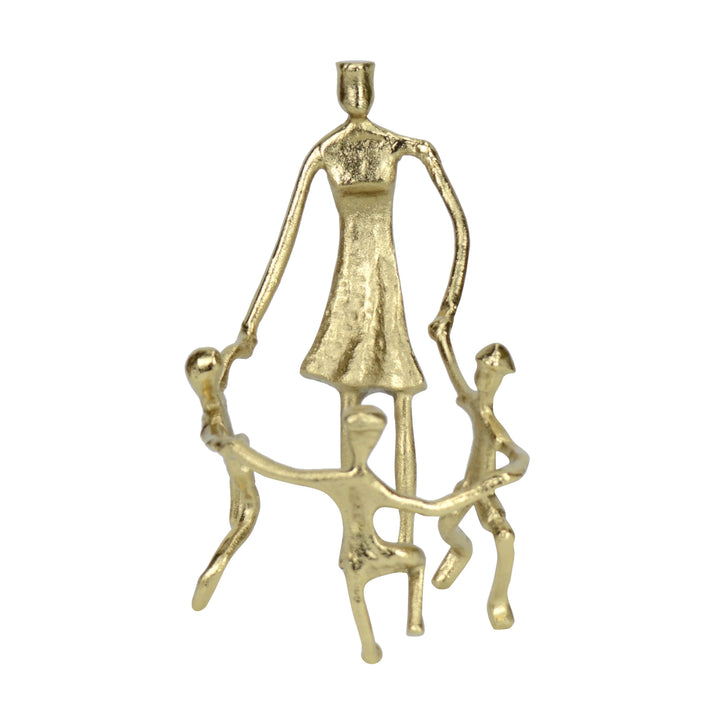 Togetherness Mother and Kids Gold Sculpture