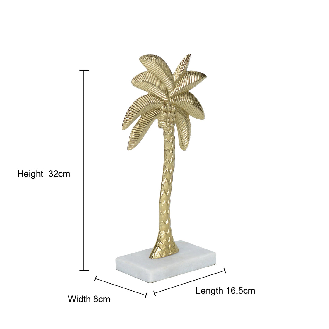 Coastal Gold Palm Tree Sculpture for Home Decor