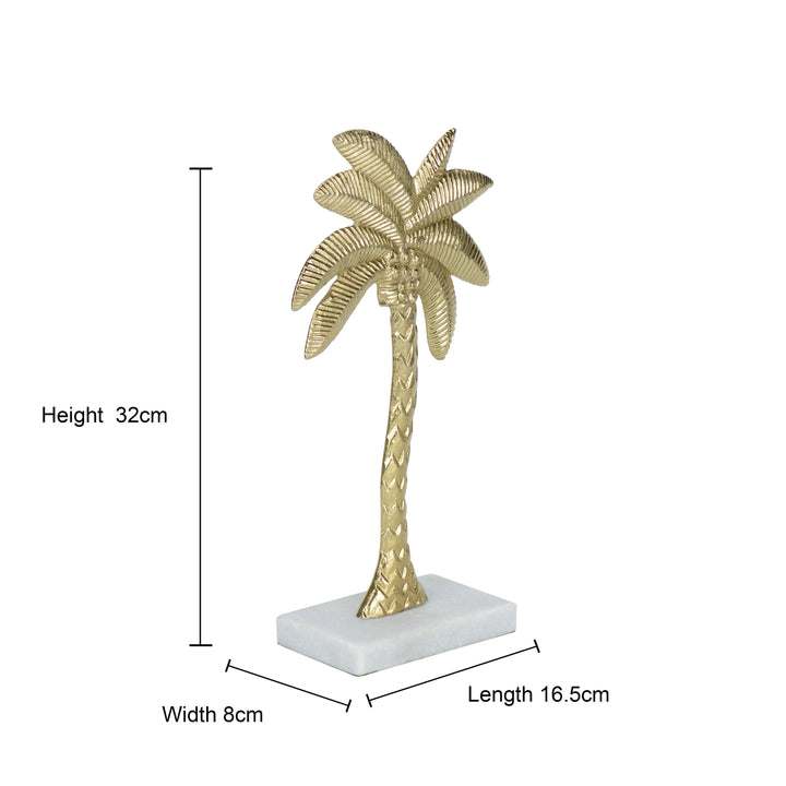 Coastal Gold Palm Tree Sculpture for Home Decor
