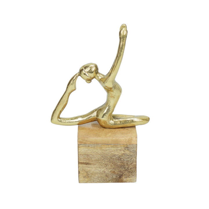 Meditative Marta Gold Yoga Lady Figurine