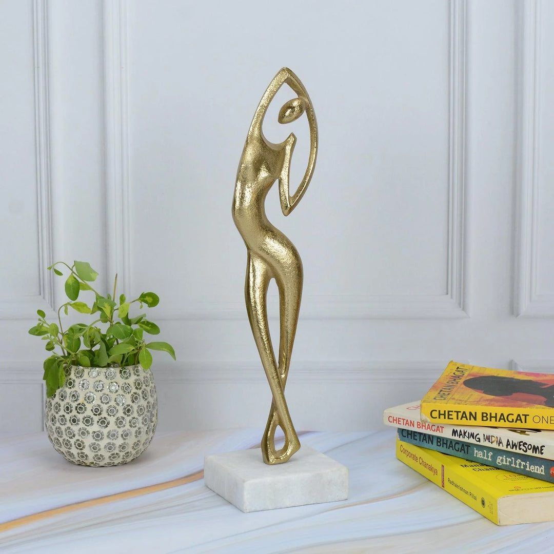 Graceful Flex Gold Figurine for Modern Home Decor