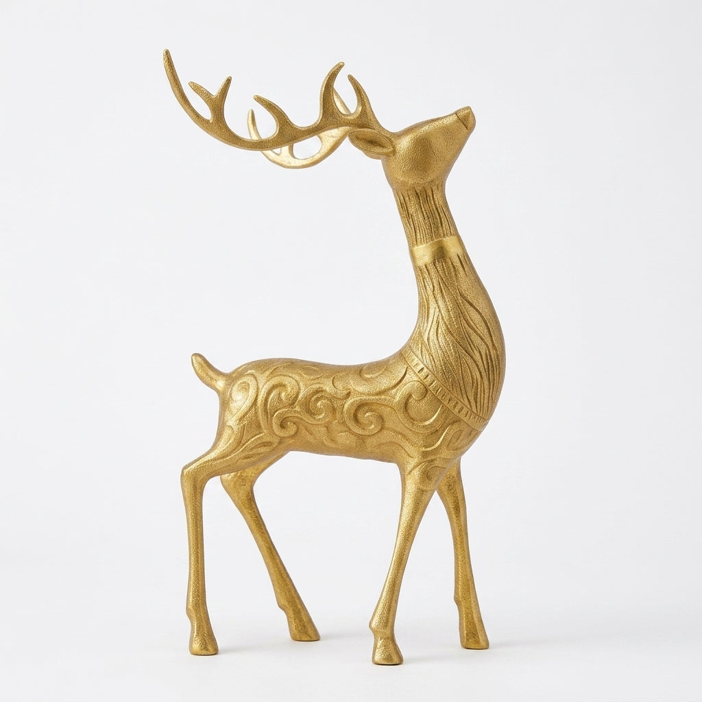 Golden Deer Decorative Showpiece | Premium Deer Figurine