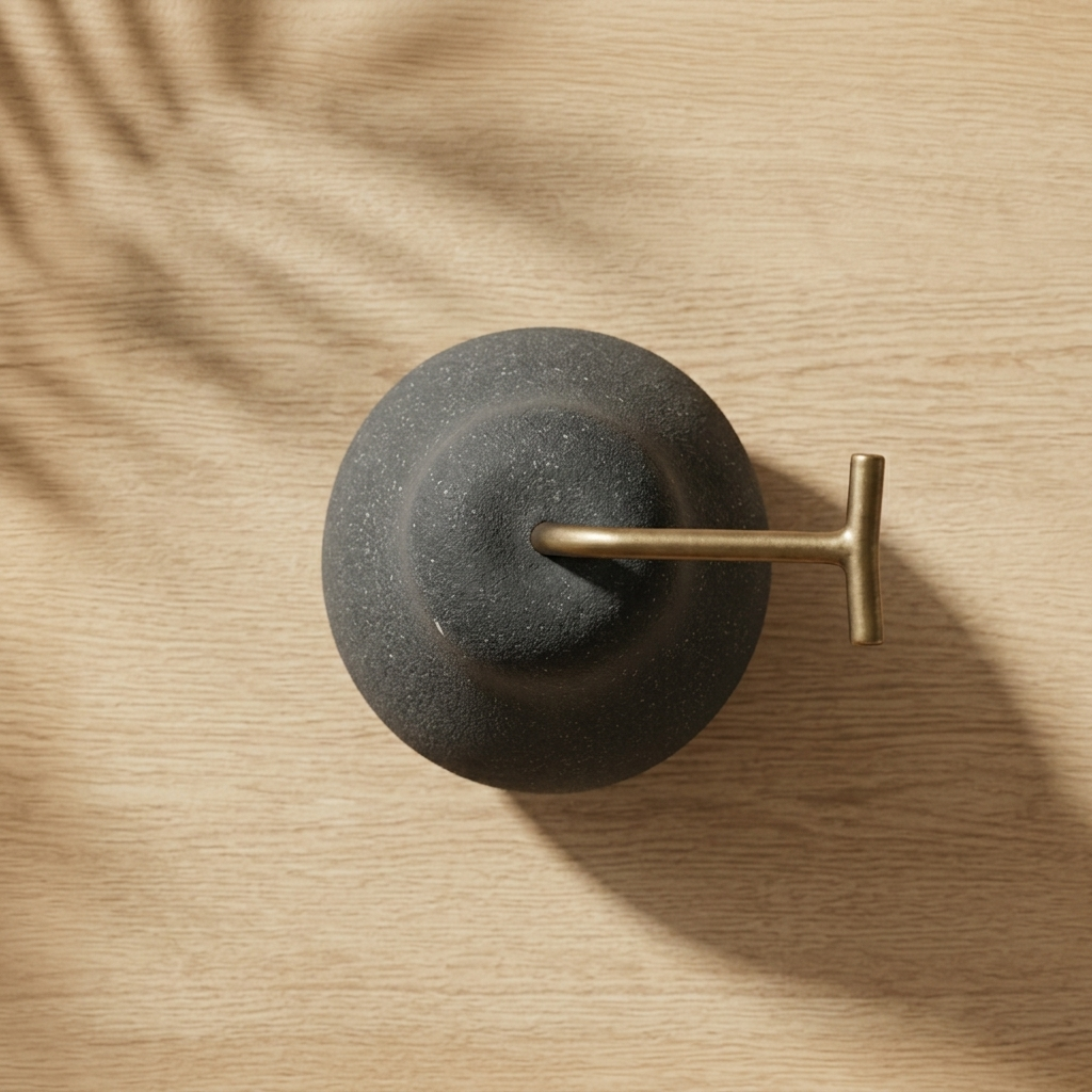 Premium charcoal grey tabletop showpiece for living room décor