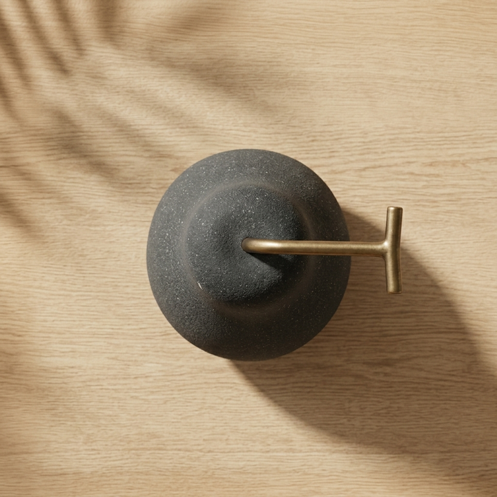 Premium charcoal grey tabletop showpiece for living room décor
