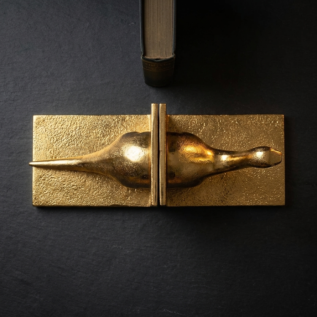 Gold Dinosaur Bookends